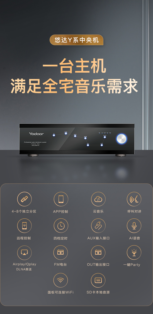 悠达Y系列中央机：封闭式系统，联动智能家居(图1)