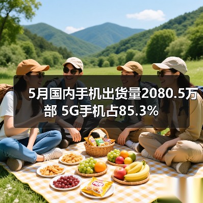 5月国内手机出货量2080.5万部 5G手机占85.3%(图2) 5月国内手机出货量2080.5万部 5G手机占85.3%(图2)