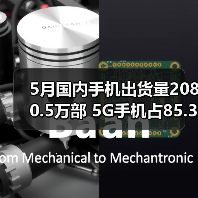 5月国内手机出货量2080.5万部 5G手机占85.3%(图1) 5月国内手机出货量2080.5万部 5G手机占85.3%(图1)