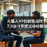 火星人X8智能集成灶：7.9英寸平嵌式中控智慧大屏，APP远程操控(图1)